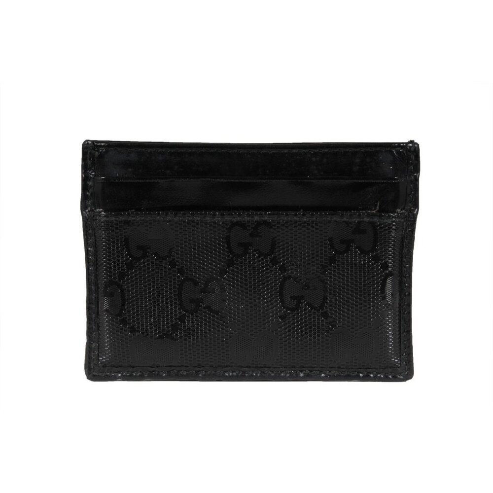 Gucci Mens Interlocking GG Imprime Logo Card Holder Black Leather Wallet - Picture 2 of 8